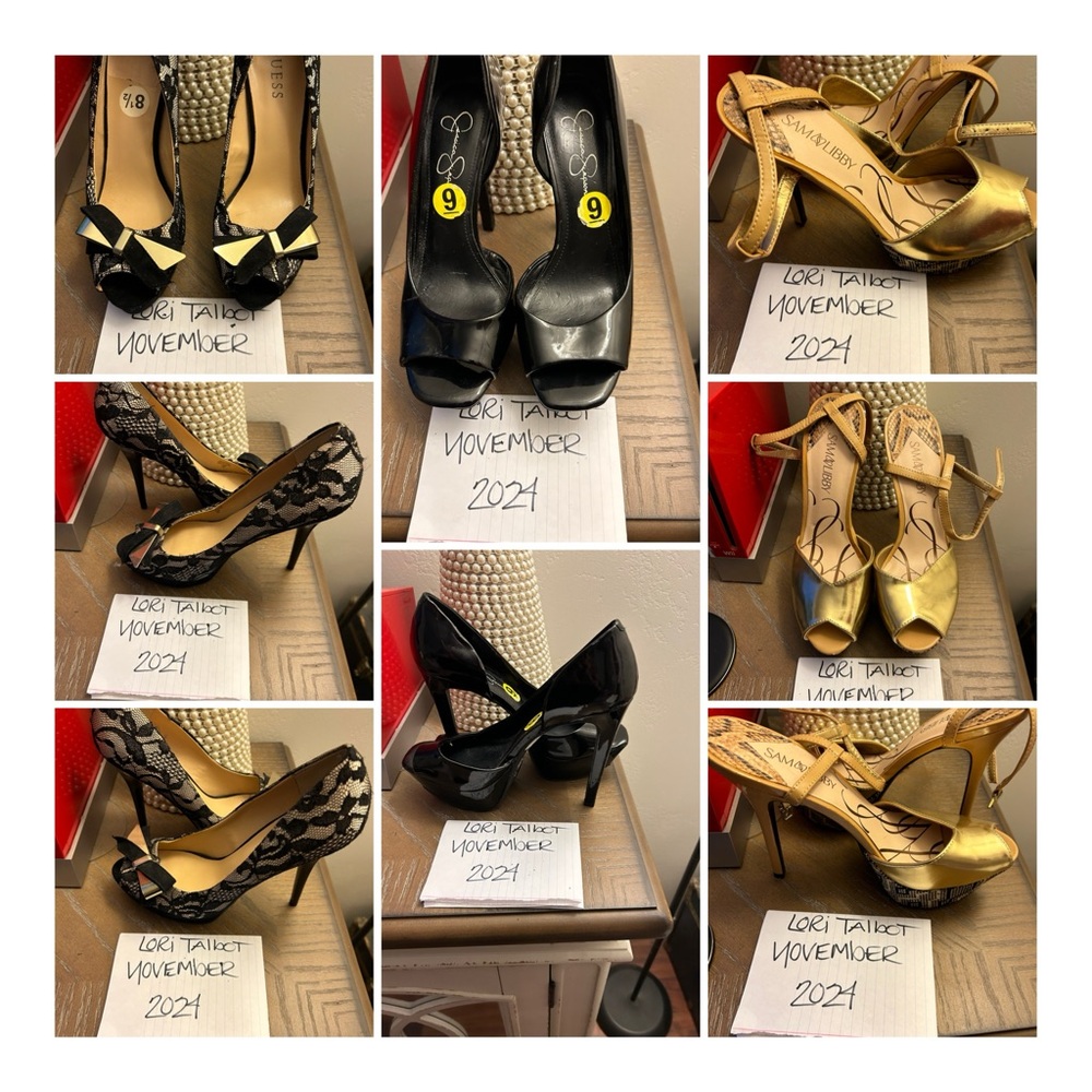 Elegant Black and Gold Heels 👠 All Size 9 $60